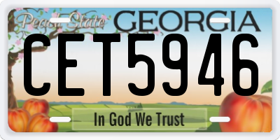 GA license plate CET5946