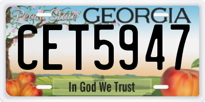 GA license plate CET5947