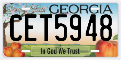 GA license plate CET5948