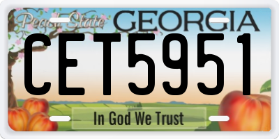 GA license plate CET5951