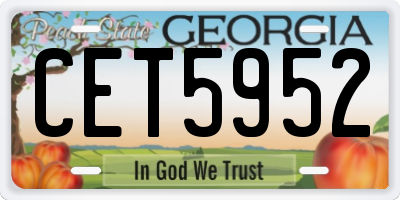 GA license plate CET5952