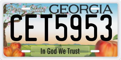 GA license plate CET5953