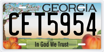 GA license plate CET5954