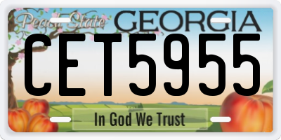 GA license plate CET5955