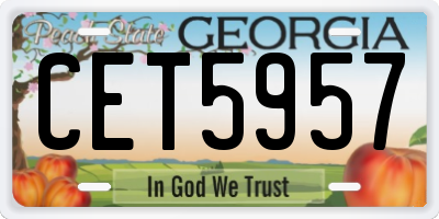 GA license plate CET5957