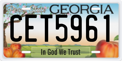 GA license plate CET5961