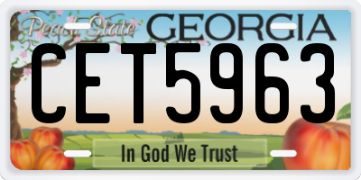 GA license plate CET5963