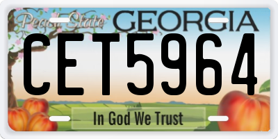 GA license plate CET5964