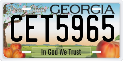 GA license plate CET5965