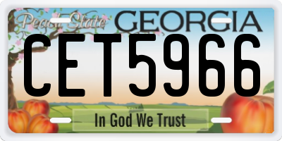 GA license plate CET5966
