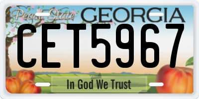 GA license plate CET5967