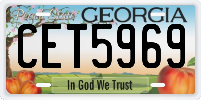 GA license plate CET5969