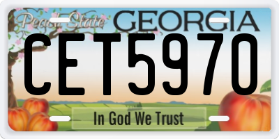 GA license plate CET5970