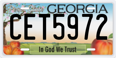 GA license plate CET5972