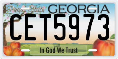 GA license plate CET5973