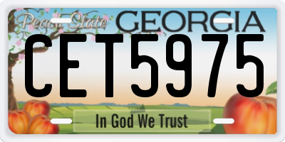 GA license plate CET5975