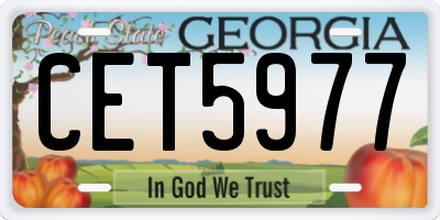 GA license plate CET5977