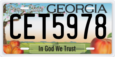 GA license plate CET5978