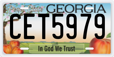 GA license plate CET5979