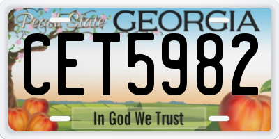 GA license plate CET5982