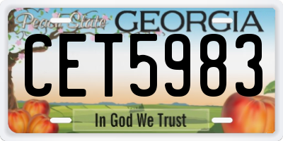 GA license plate CET5983
