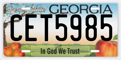 GA license plate CET5985