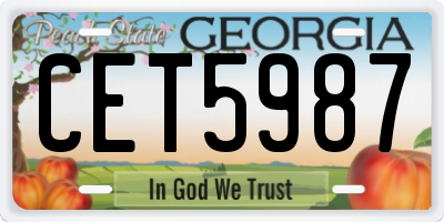GA license plate CET5987