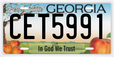 GA license plate CET5991