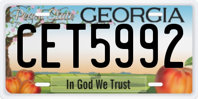 GA license plate CET5992