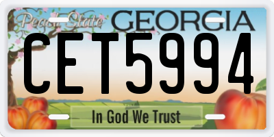 GA license plate CET5994