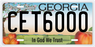 GA license plate CET6000