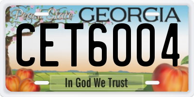 GA license plate CET6004