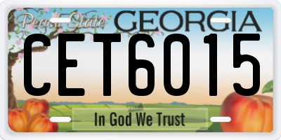 GA license plate CET6015