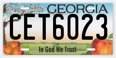 GA license plate CET6023