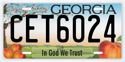 GA license plate CET6024