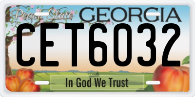 GA license plate CET6032