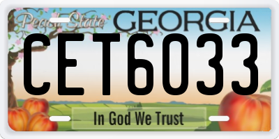 GA license plate CET6033