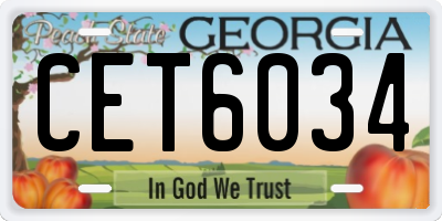 GA license plate CET6034