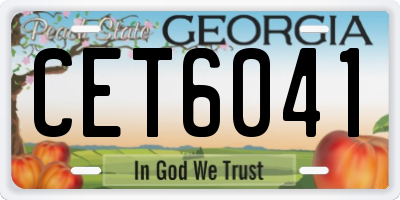 GA license plate CET6041