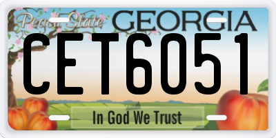GA license plate CET6051