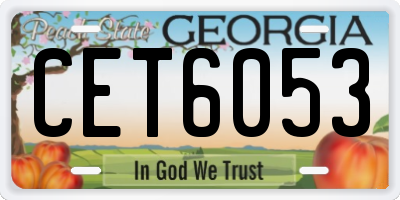 GA license plate CET6053