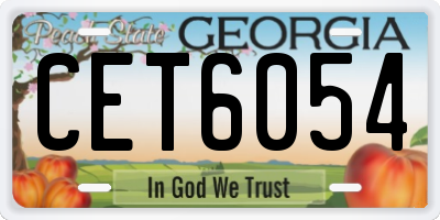GA license plate CET6054