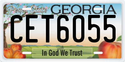 GA license plate CET6055