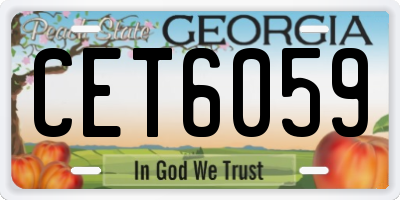 GA license plate CET6059