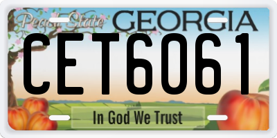 GA license plate CET6061