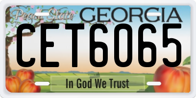 GA license plate CET6065