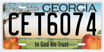 GA license plate CET6074