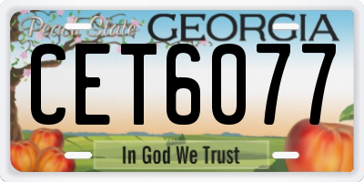 GA license plate CET6077