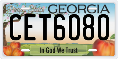 GA license plate CET6080