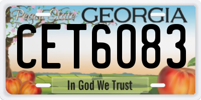 GA license plate CET6083